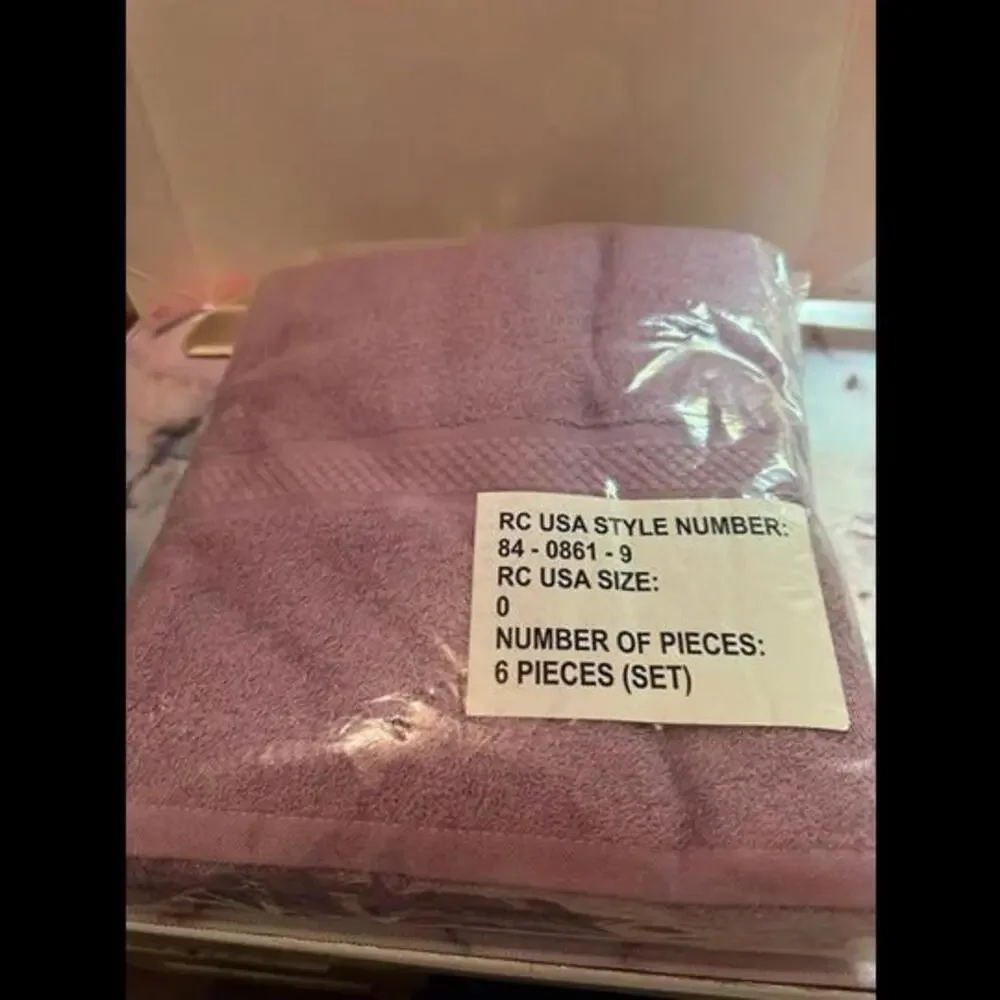 Luxe 6-Piece Light Purple Towel Set